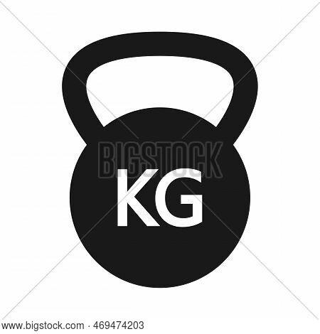 Dumbbell Weight Training Equipment Flat Vector Icon. Kg Bell Logo. Iron Dumbbell Symbol In Vector Fl