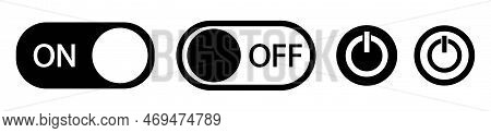 On-off Icon Icon Set.slider Interface Power Icons On White Background. Mobile App Switch Buttons.vec