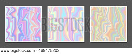 Set Of Vector Holographic Gradient. Trendy Vector Collection.