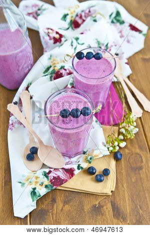 Milchshake mit Heidelbeeren