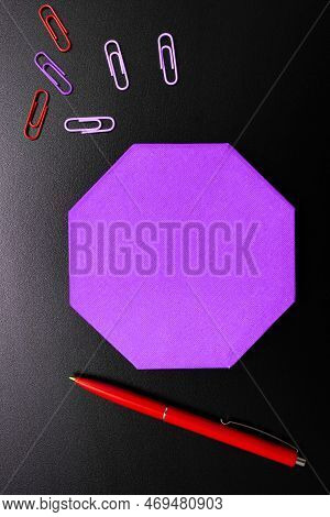 Paperclips Around Important Informations On Desk. Crumpled Notes And Colorful Clips All Over Crutial