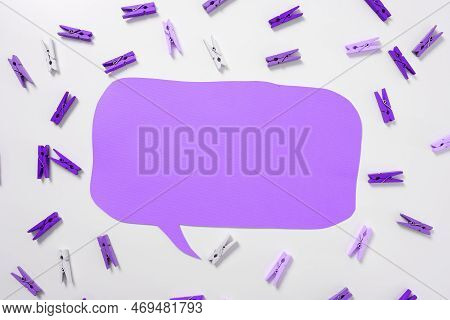 Important Messages. Sticker Lying On White Desk With Clotherspins. Crutial Informations Memos. White