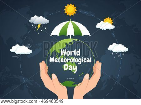 World Meteorological Day Illustration With Meteorology Science And Researching Weather In Flat Carto