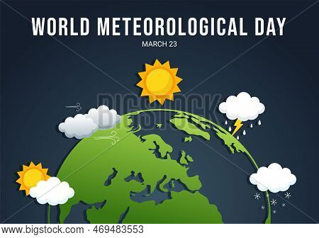 World Meteorological Day Illustration With Meteorology Science And Researching Weather In Flat Carto