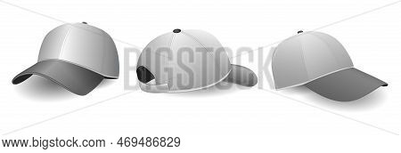 White Baseball Cap Realistic Isolated On White