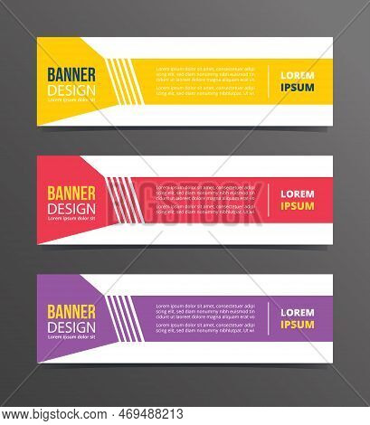 Shapes Dotted Angle On Left Style Banner Template Design With Horizontal Advertising Banner Space Fo