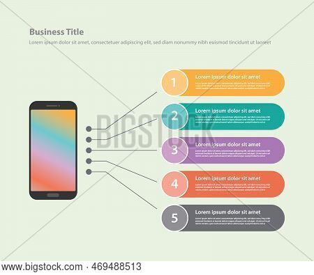 Smartphone App Infographic With List Of Detail Explanation Template Banner For Information - Vector 