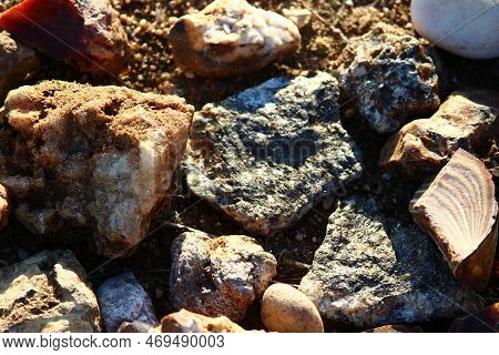 Various Stones Collected On Sand Pit, Rockhounding