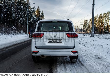 Moscow, Russia - December 11, 2021 Toyota Land Cruiser 300 (j300), Full-size Suv Car. Exterior Rear-
