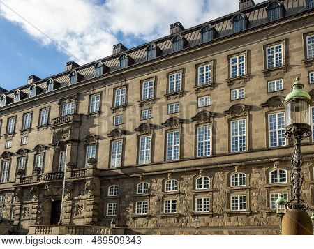 Copenhagen, Denmark - Oct 19, 2018: Ornate State Government Office (folketinget) Building At The Rig