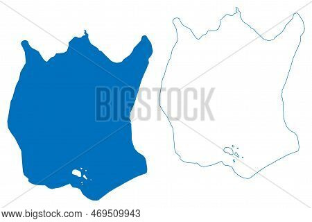 Lake Embalse De Navacerrada Reservoir (kingdom Of Spain) Map Vector Illustration, Scribble Sketch Na