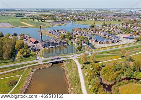 Aerial From The Steam Pumping Station Vier Noorder Koggen In Wervershoof In The Netherlands