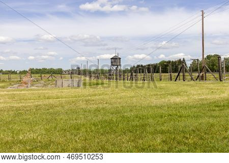 Majdanek; Lublin; Poland - May 25, 2022: Majdanek Concentration And Extermination Camp, View On Barb