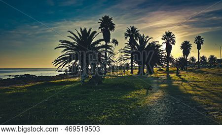 Sunset Coastal Scene, Montevideo Uruguay