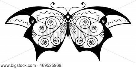 Decorative Ornate Pattern Wings Moth. Beauitiful Insect