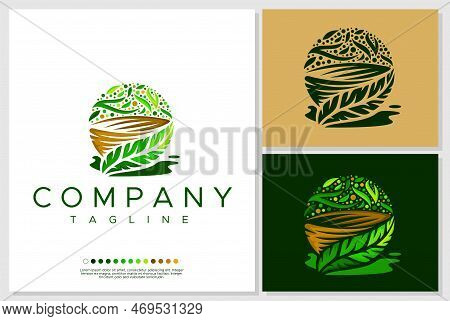 Vegan Logo Design Template. Vegan Food Logo Vector.