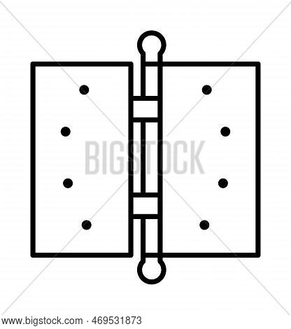 Door, Hinger Vector Icon On Transparent Background. Outline Door, Hinger Vector Icon