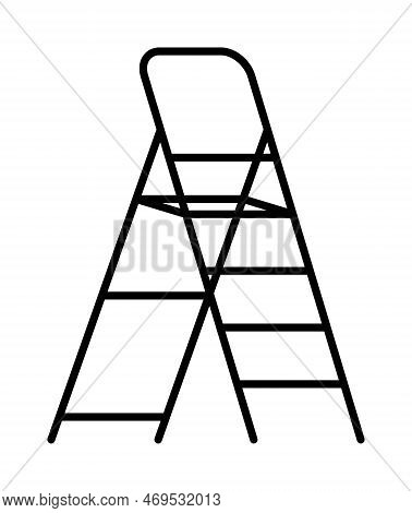 Ladder, Painter, Step Vector Icon On Transparent Background. Outline Ladder, Painter, Step Vector Ic