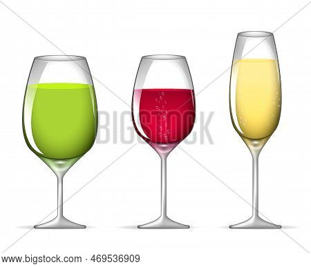 Wine Glass Realistic Isolated On White Background