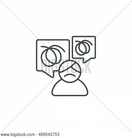 Line Confused, Dizziness, Stress, Doubt, Shrug Speechless Vector Icon