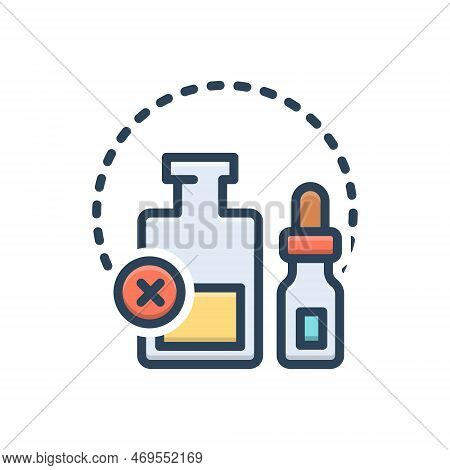 Color Illustration Icon For Essentially Necessarily Medicine Bottle Dropper Cancel