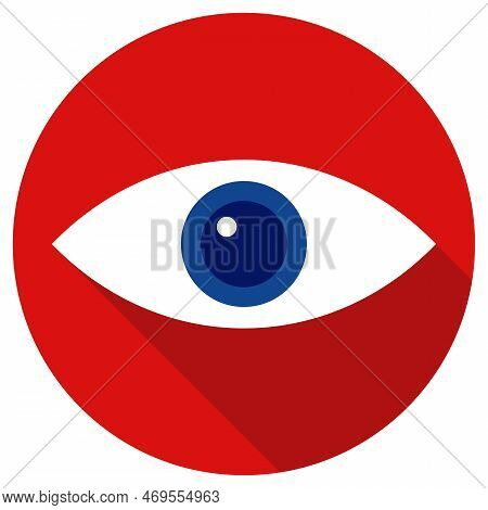 Eye Icon. Vector Illustration In Flat Style.