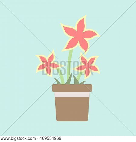 Flower Pot Icon. Colorful Illustrations Flower. Vector Illustration.