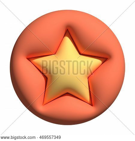 3d Yellow Stars. Realistic 3d Design Of The Object.