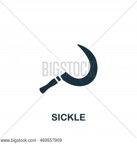 Sickle Icon. Monochrome Simple Sign From Agriculture Collection. Sickle Icon For Logo, Templates, We