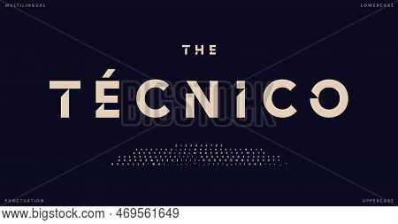 Stylish Multilanguage Font, Minimalistic Typeface With Bevel Cutouts, Sporty Futuristic Type For Mod