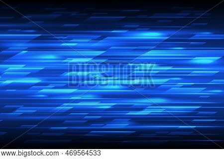 Speed Vector Abstract Technology Background. Fast Lines Blue Moving Design Pattern. Technology Blue 