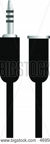 Aux, Jack Plug, Video And Audio Jack, Vector Illustration.