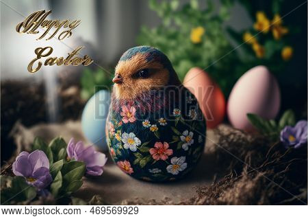 Happy Easter. Congratulatory Easter Background. Easter Poster And Banner Template . Greetings And Pr