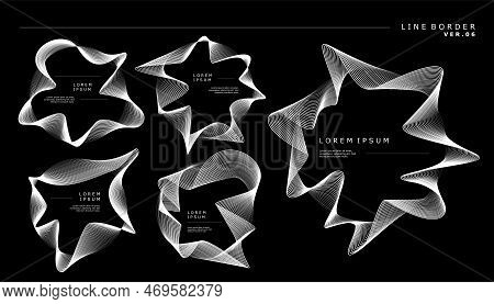 Blended Line Border Design Template. Line Art Border Design Vector.