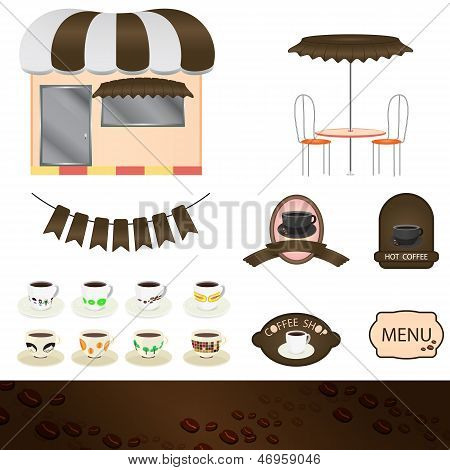 Illustration Of A Set Of Coffee Shops