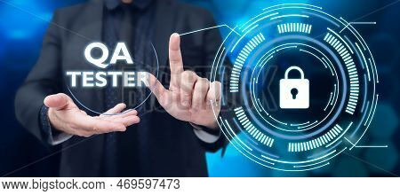 Conceptual Caption Qa Tester. Word Written On Quality Assurance Of An On Going Project Before Implem