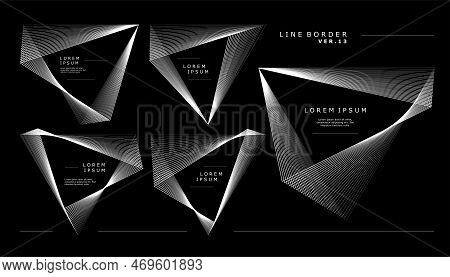 Triangle Abstract Blend Lines Border Design Template. Abstract Border Design.