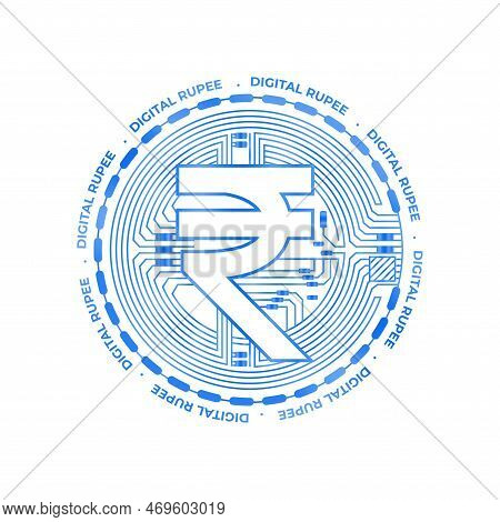 Futuristic Digital Rupee Indian Currency Symbol Background Vector