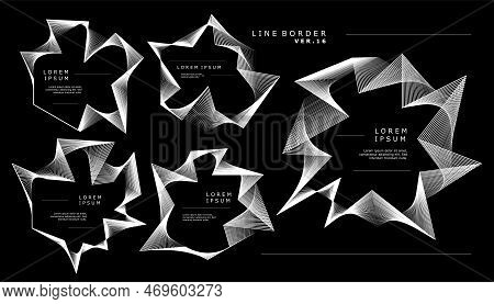 Hexagon Abstract Lines Border Design Vector. Hexagonal Lines Abstract Border