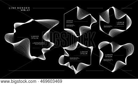 Hexagonal Lines Border Vector Design. Abstract Modern Lines Border Design.