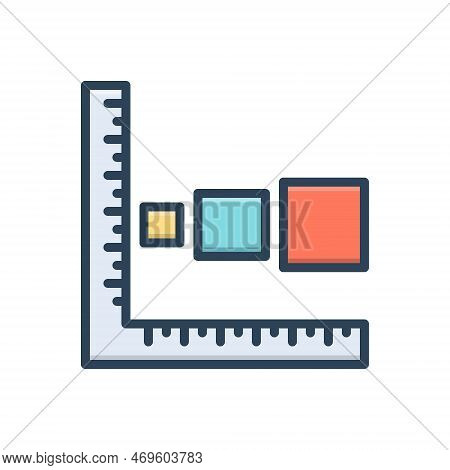 Color Illustration Icon For Sizes Figure Stucture Magnitude Height Little Small Increase Scale Ruler