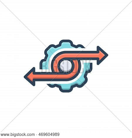 Color Illustration Icon For Proceed Settings Begain Make-a-start Move Go-on