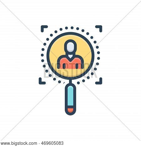 Color Illustration Icon For Detect Glass Detect Search Research Find Detective Magnifier