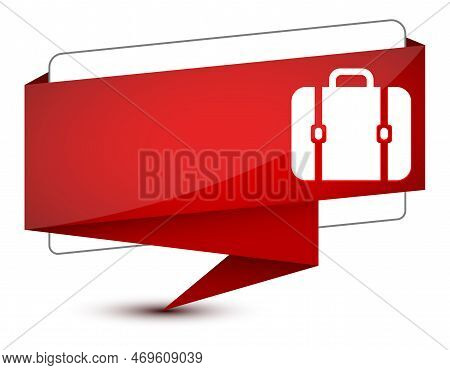 Bag Icon Isolated On Elegant Red Tag Sign Abstract Illustration
