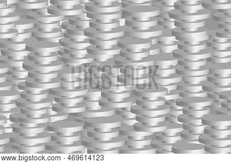 Grey Isometric Concentric Ring Vector Seamless Pattern