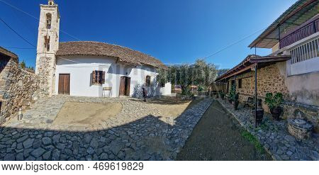 Panoramic View Of The Metamorphosis Of The Saviour Medieval Church Built In The Middle Of Old Kakope