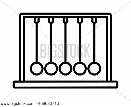 Newton, Pendulum, Physics Vector Icon On Transparent Background. Outline Newton, Pendulum, Physics V