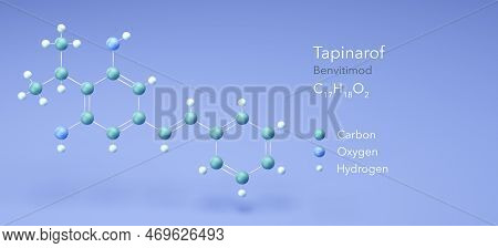 Tapinarof Molecule, Molecular Structures, C17h18o2 3d Model, Structural Chemical Formula And Atoms W