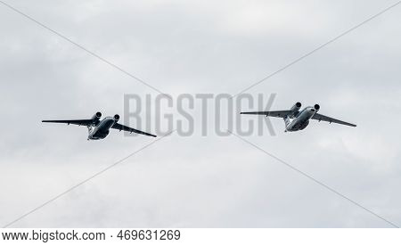 July 31, 2022, St. Petersburg, Russia. Antonov An-72 Military Transport Aircraft At The Main Naval P