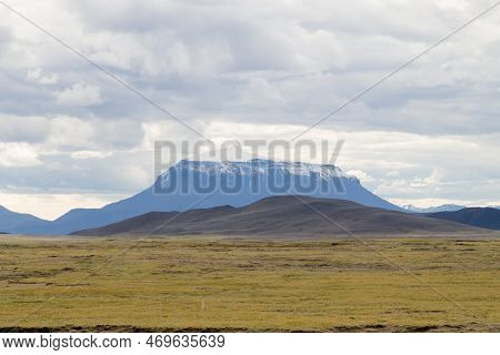 Iceland Landscape. Heroubreio Tuya View From Highlands Of Iceland